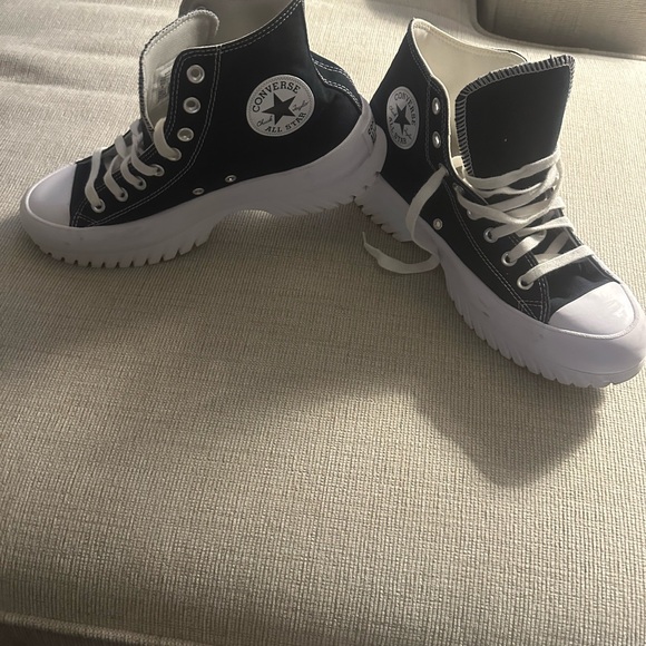 Converse Women's Black and White Platform Sneakers - Picture 2 of 5